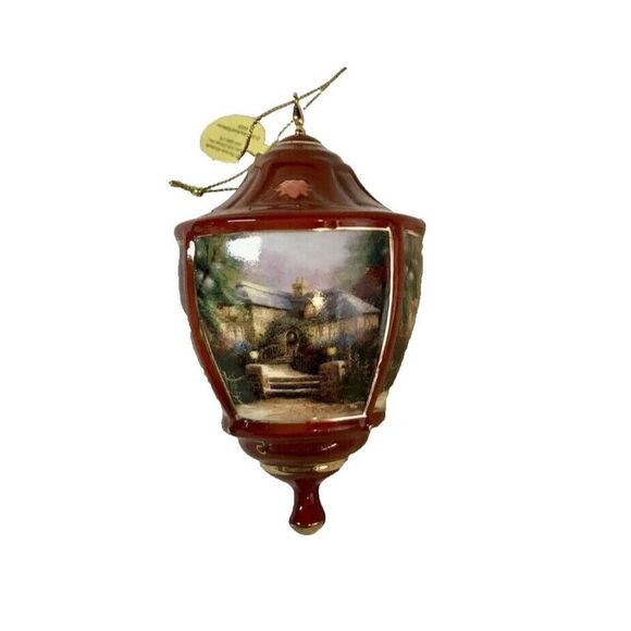 Thomas Kinkade Bradford Editions Heirloom Ornament Lite Cover Everett’s Cottage - Picture 1 of 6